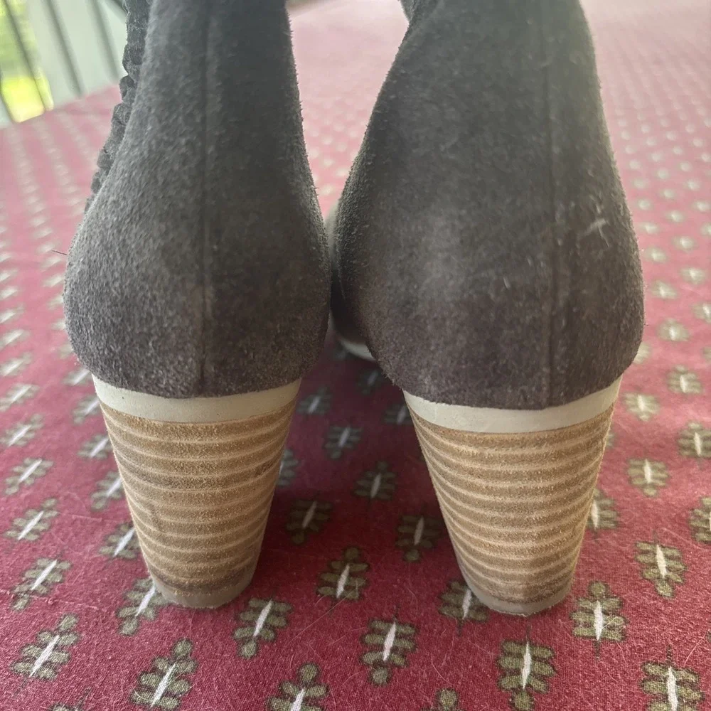 Coconuts By Matisse Brown Over Knee Boot Suede Braided Sides Size 7 Boho Cowboy